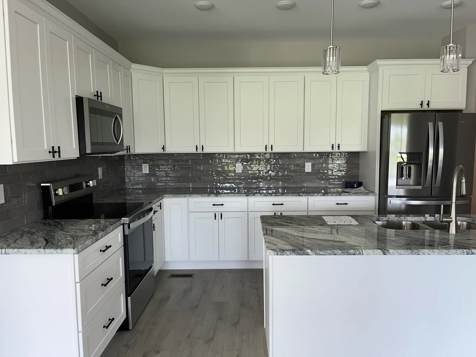 Kitchen island with granite countertops at Old Silo Hill #2